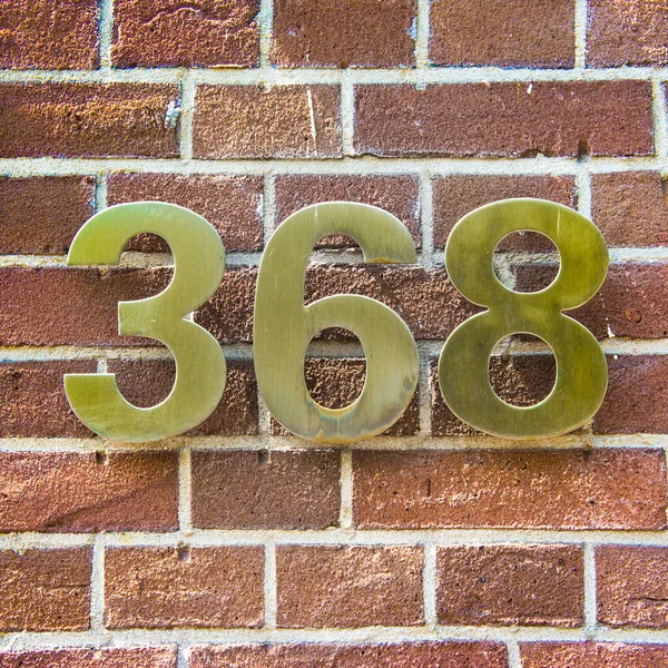 Metal House Number Three Hundred Sixty Eight 368 — Stock Photo, Image