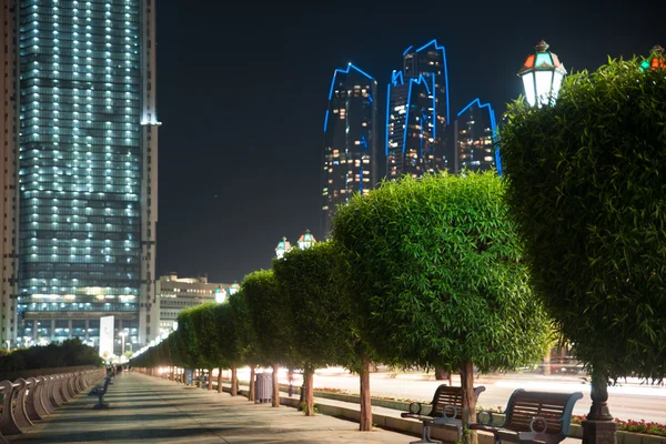 Cidade Noturna Abu Dhabi Fotos De Bancos De Imagens