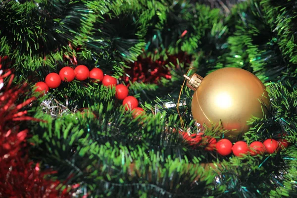 Christmas Toy and tinsel — Stock Photo, Image