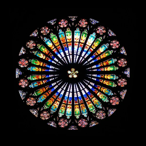 Rose window in Strasbourg Cathedral, France — Stock Photo, Image