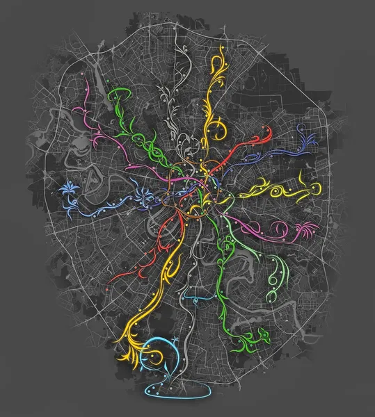 Mapa del metro de Moscú — Foto de Stock