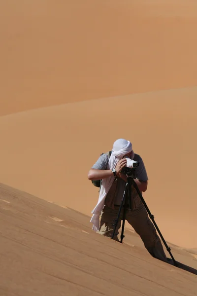 DSLR photography in the desert dune - Sahara, Niger — Stock Photo, Image