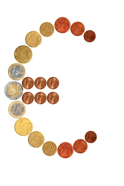 Signo de euro hecho de euros — Foto de Stock