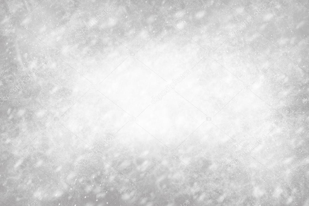 Snow and Lights on Gray Background