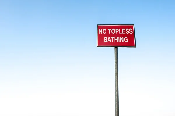 No topless bathing sign — Stock Photo, Image