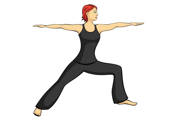 Una mujer dedicada al yoga — Vector de stock