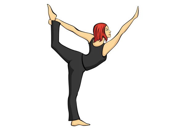 Een vrouw die zich bezighouden met yoga — Stockvector