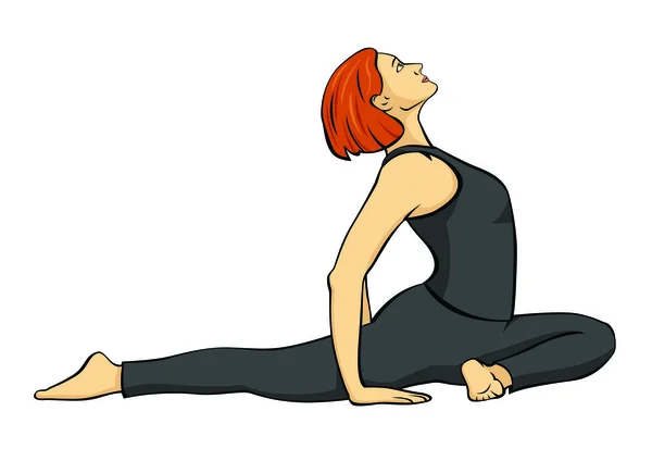 Een vrouw die zich bezighouden met yoga — Stockvector