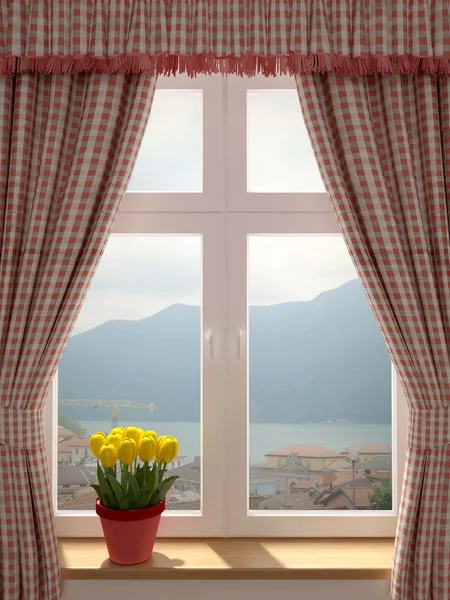 Ventana con una hermosa vista — Foto de Stock