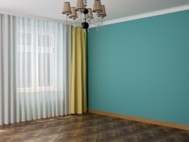 Room with a blue wall clipart