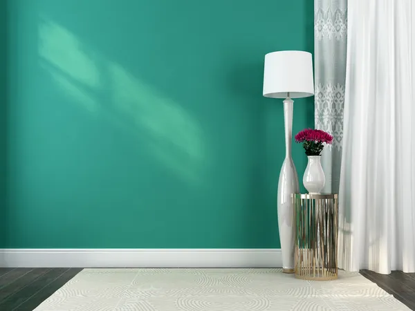 Lámpara de pie blanca y decoración — Foto de Stock