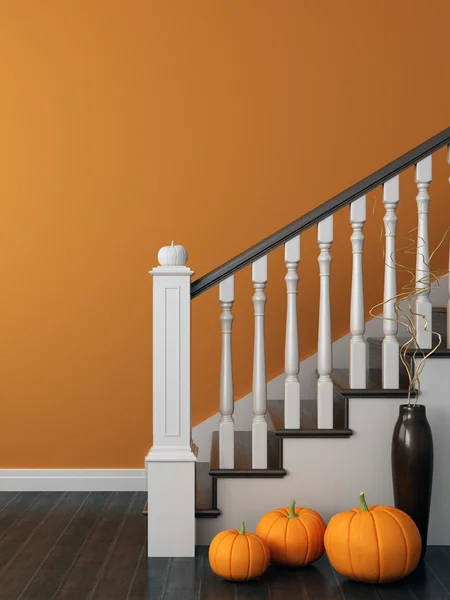 Stairs with a festive decoration — Stock Photo, Image