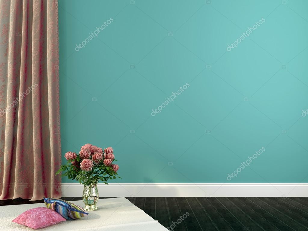 romantische interieur met roze gordijnen en decor — Stockfoto ... romantische interieur met roze gordijnen en decor — Stockfoto ...