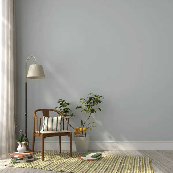 Classic chair and a floor lamp — Stock Photo, Image