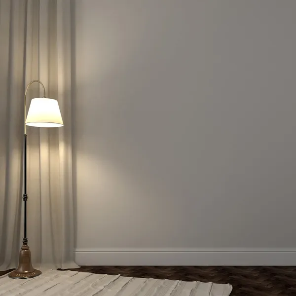 Lichtgevende vloerlamp in het interieur — Stockfoto