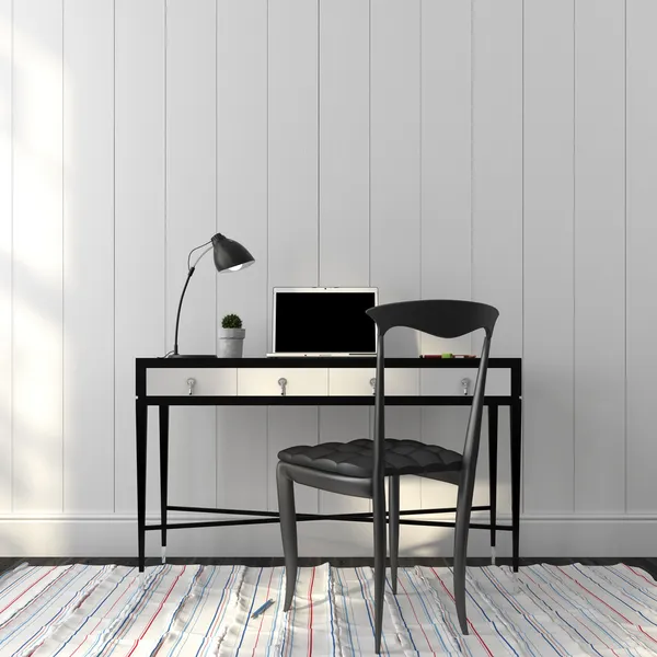 Office interior in a stylish black and white colors — Stock Photo, Image