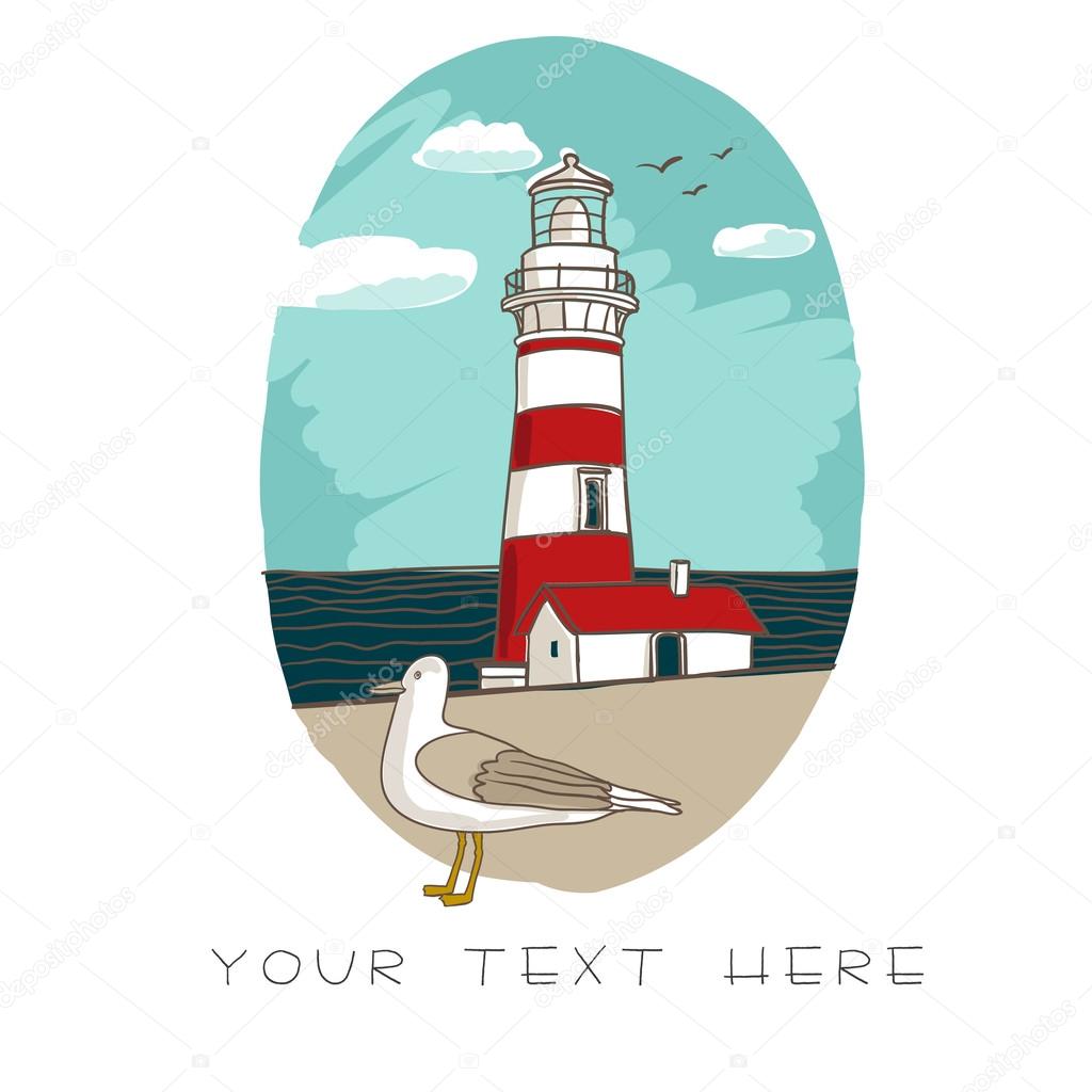 Card with lighthouse