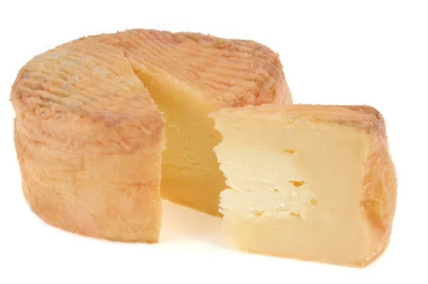 Beyaz Arka Planda Yakın Plan Korsika Koyun Peyniri — Stok fotoğraf