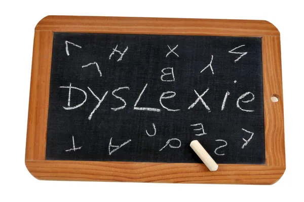 Conceito Dislexia Francesa Com Uma Palavra Letras Alfabeto Escrito Uma — Fotografia de Stock