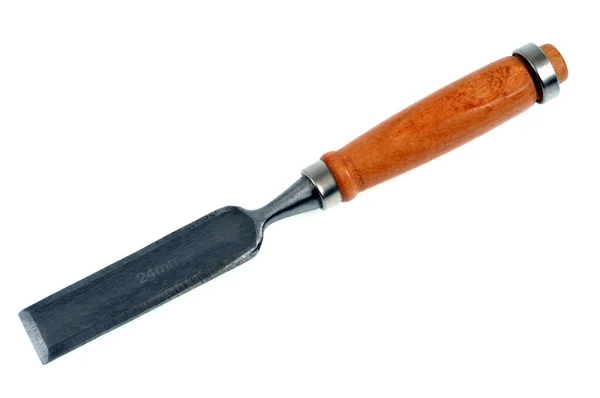 Wood Chisel Close White Background — Foto Stock