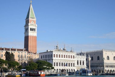Venice, February 19, 2016: Doge's Palace and Campanile in Venice