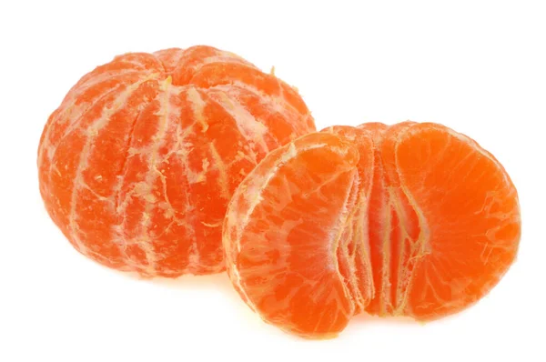 Peeled Tangerines Close White Background — Stock Photo, Image