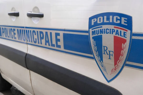 Detail Dveří Francouzského Policejního Vozu — Stock fotografie
