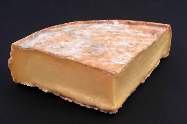 黒を基調としたフランスのサンネテール農家チーズのクローズアップ — ストック写真