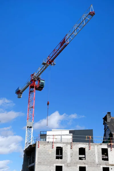 Guindaste Canteiro Obras Vannes Bretanha — Fotografia de Stock