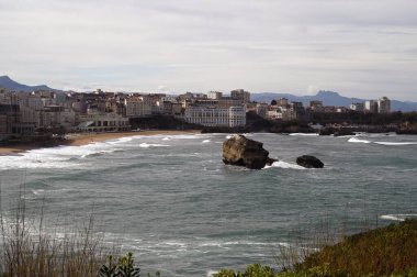 Biarritz ve Miramar sahillerinin genel manzarası