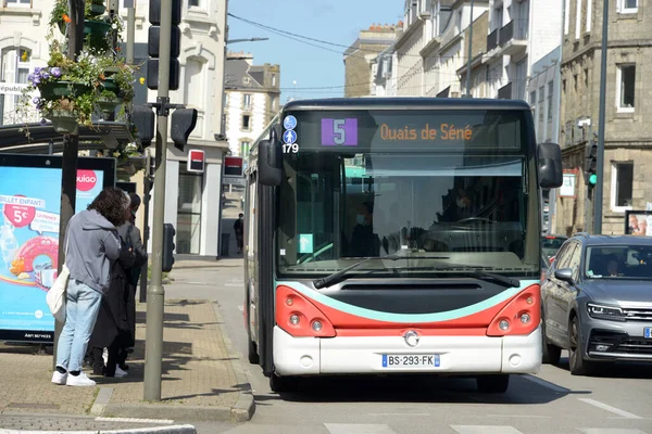 Vannes Miasta Autobusem Komunikacji Miejskiej — Zdjęcie stockowe