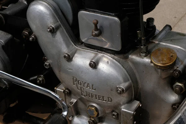 Engine Detail English Royal Enfield Motorcycle — Stock Photo, Image