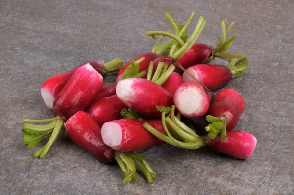 Radish Close Gray Background —  Fotos de Stock