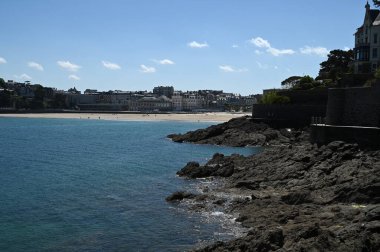 Brittany 'deki Dinard Ecluse plajı 
