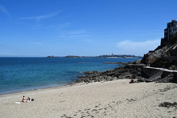 Malouine Beach Dinard Brittany — Zdjęcie stockowe