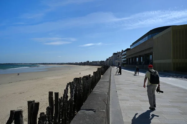 Дорога Пляж Сіллон Сен Мало Бретані — стокове фото