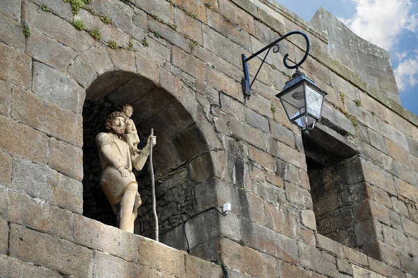 Statue Von Saint Jacques Den Stadtmauern Von Saint Malo — Stockfoto