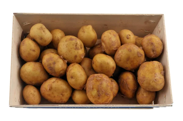 Top View Potato Wooden Crate — Stock Photo, Image