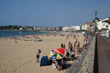 Saint-Jean-de-Luz 'un Büyük Plajı Yazın 