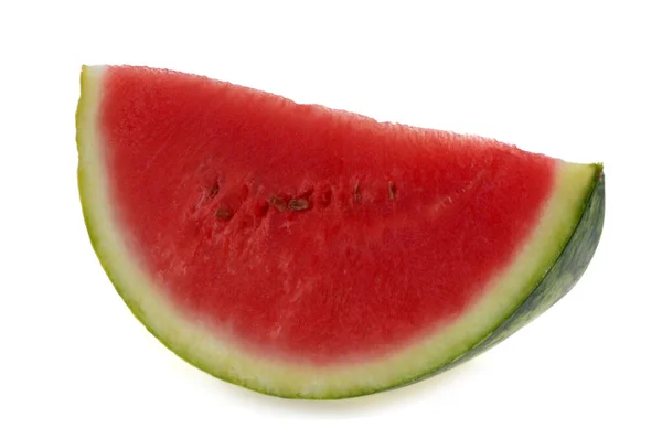 Slice Watermelon Close White Background — Stok Foto