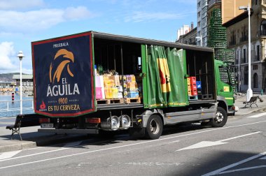 Delivery truck on a street in Gijn 