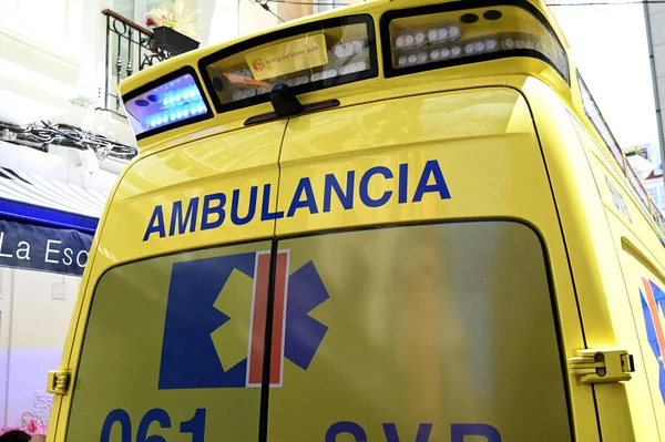 Rear view of a Spanish ambulance