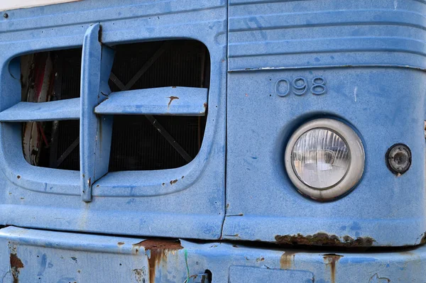 Grille Old Blue Truck Close — 스톡 사진