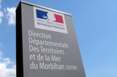 Sign of the departmental direction of the territories and the sea of Morbihan