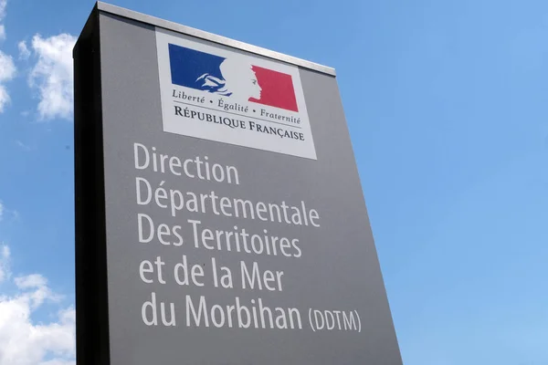 Sign Departmental Direction Territories Sea Morbihan — ストック写真