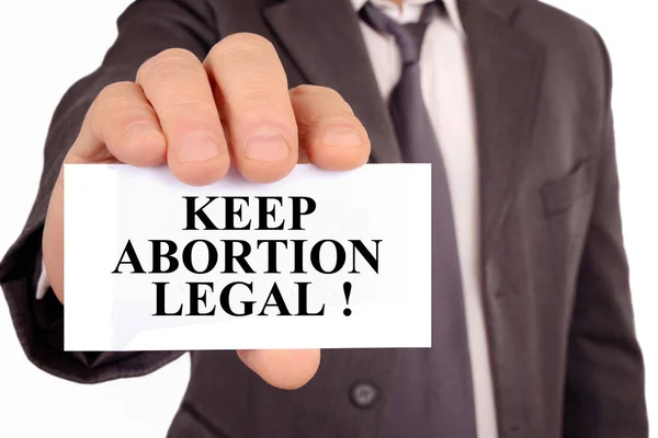 Man Holding Card Says Keep Abortion Legal — 스톡 사진