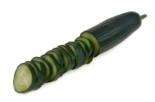Sliced Cucumber Close Close White Background — ストック写真