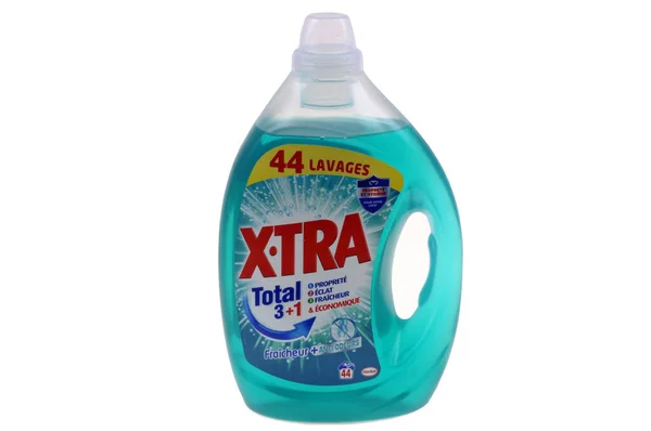 Tra Brand Liquid Detergent Can Close White Background — Stock Photo, Image