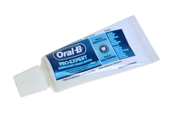 Tube Oral Brand Pro Expert Toothpaste Close White Background — Stockfoto