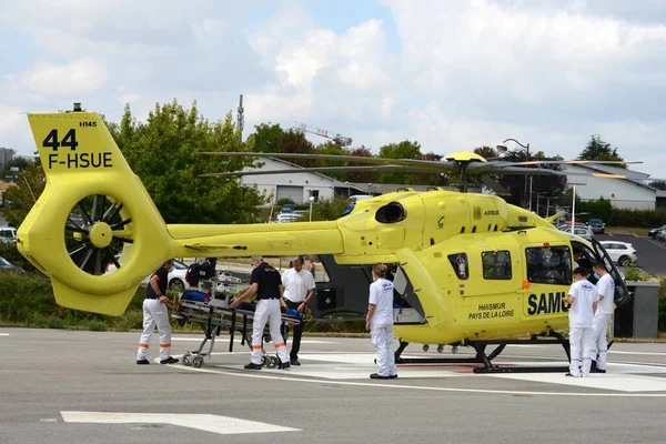 Samu Des Pays Loire Helicopter Heliport Bretagne Atlantique Hospital Center — Foto de Stock